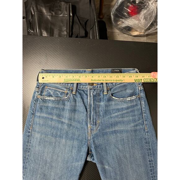 Vince Union Slouch Distressed Jeans In Heritage Size 27 Japanese Selvedge Denim - Picture 5 of 16